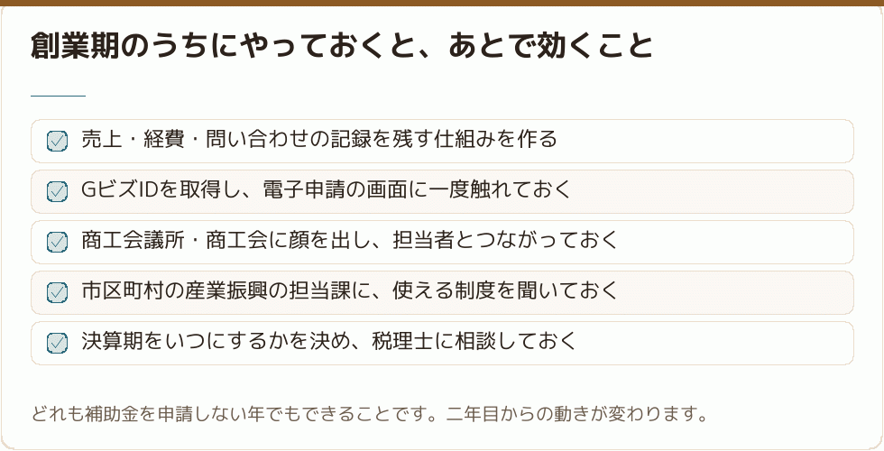 創業期のうちにやっておくと、あとで効くこと｜会社設立の補助金