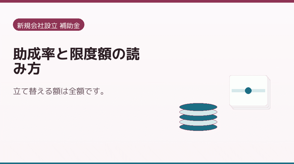 助成率と限度額の読み方｜会社設立の補助金と支援