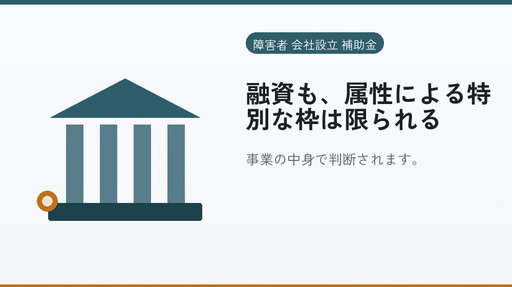 融資も、属性による特別な枠は限られる|会社設立の補助金と支援
