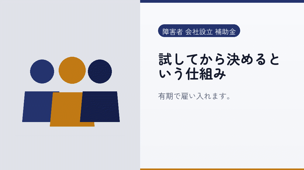 試してから決めるという仕組み｜会社設立の補助金と支援