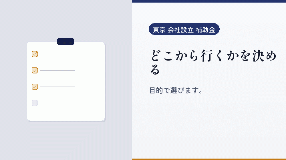 どこから行くかを決める｜会社設立の補助金と支援