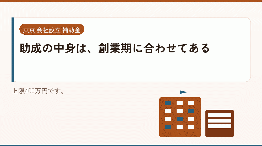 助成の中身は、創業期に合わせてある｜会社設立の補助金と支援