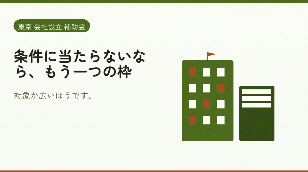 条件に当たらないなら、もう一つの枠|会社設立の補助金と支援